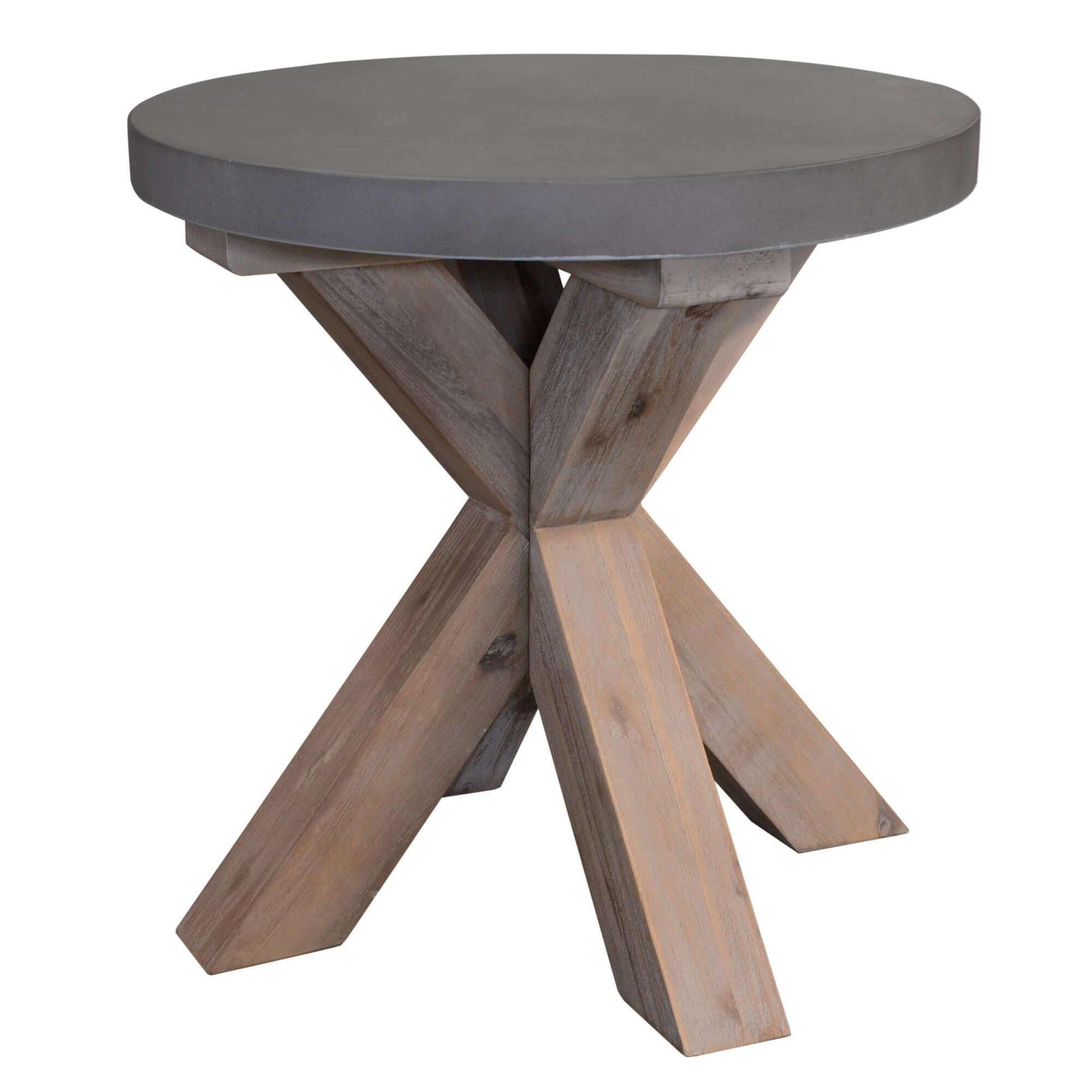 Stony 50cm Lamp Table with Concrete Top - Grey
