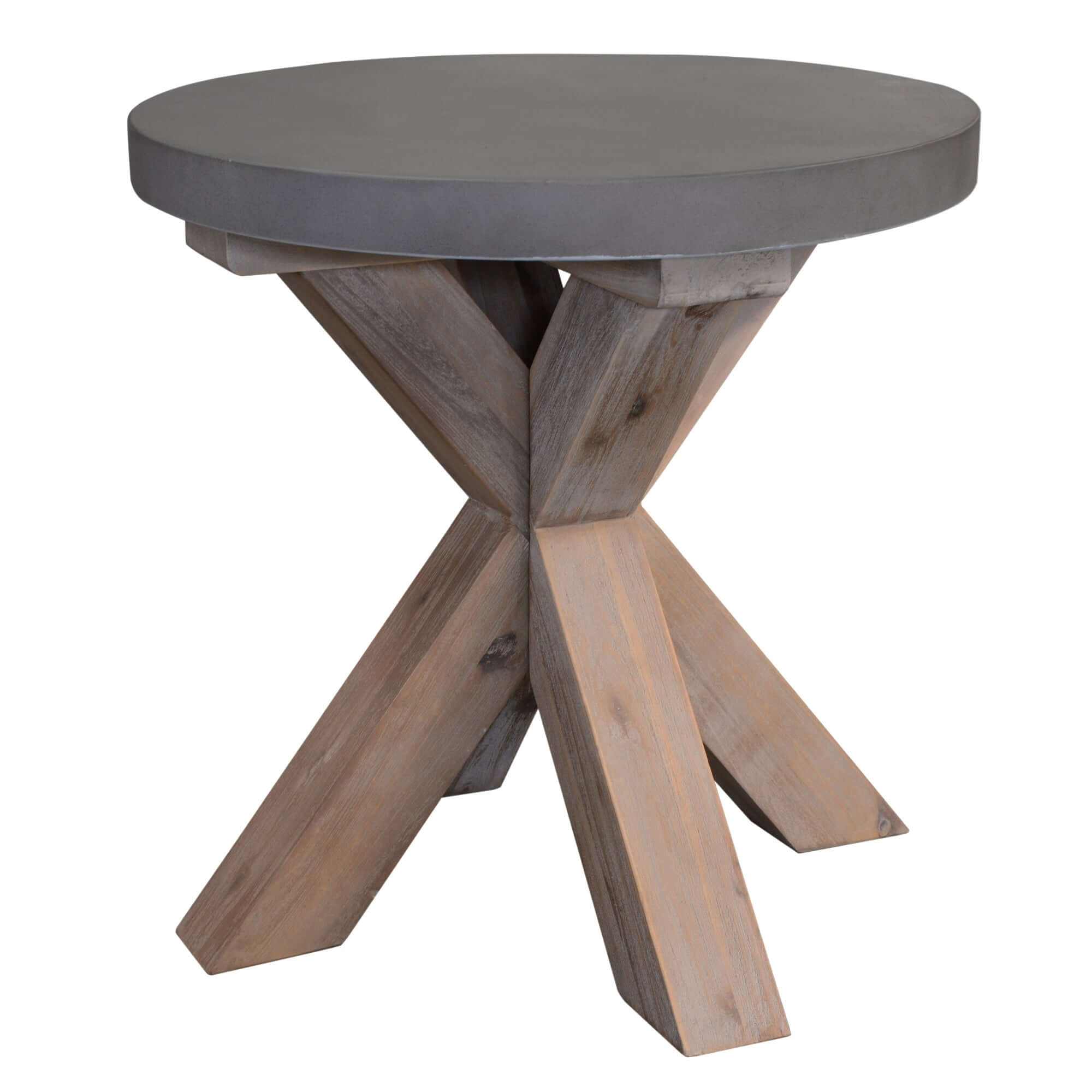 Stony 50cm Lamp Table with Concrete Top - Grey