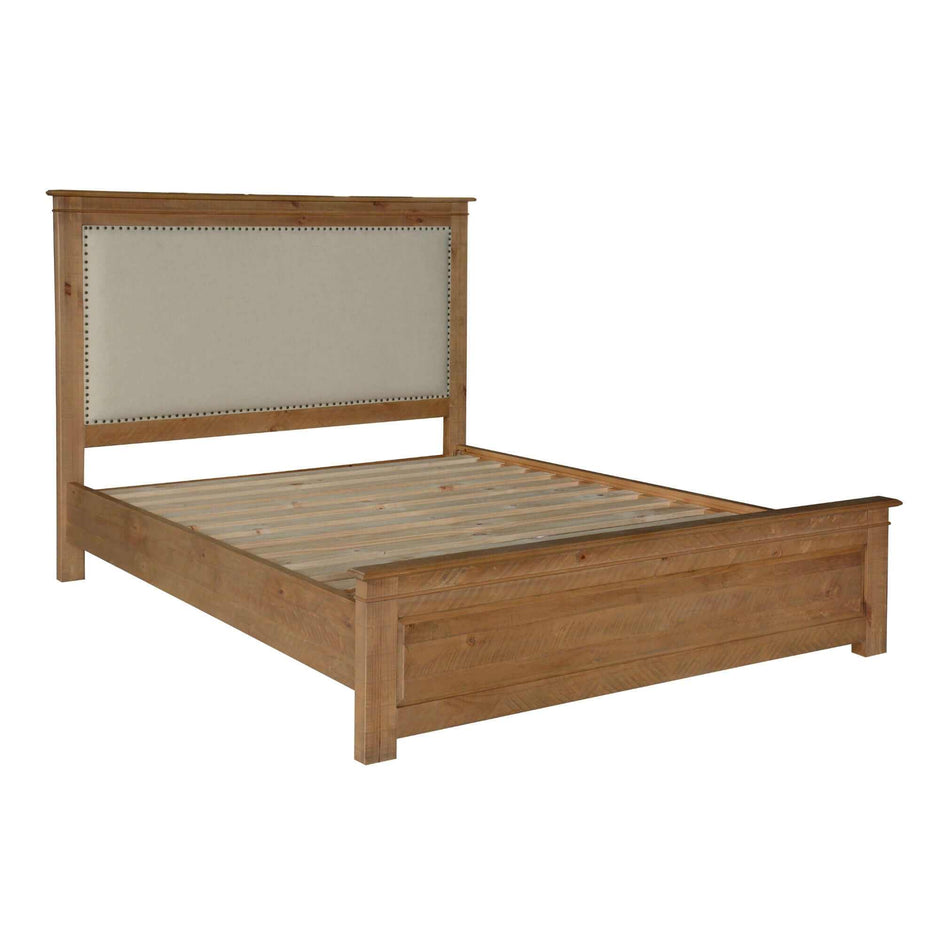 wood king bed frame with headboard