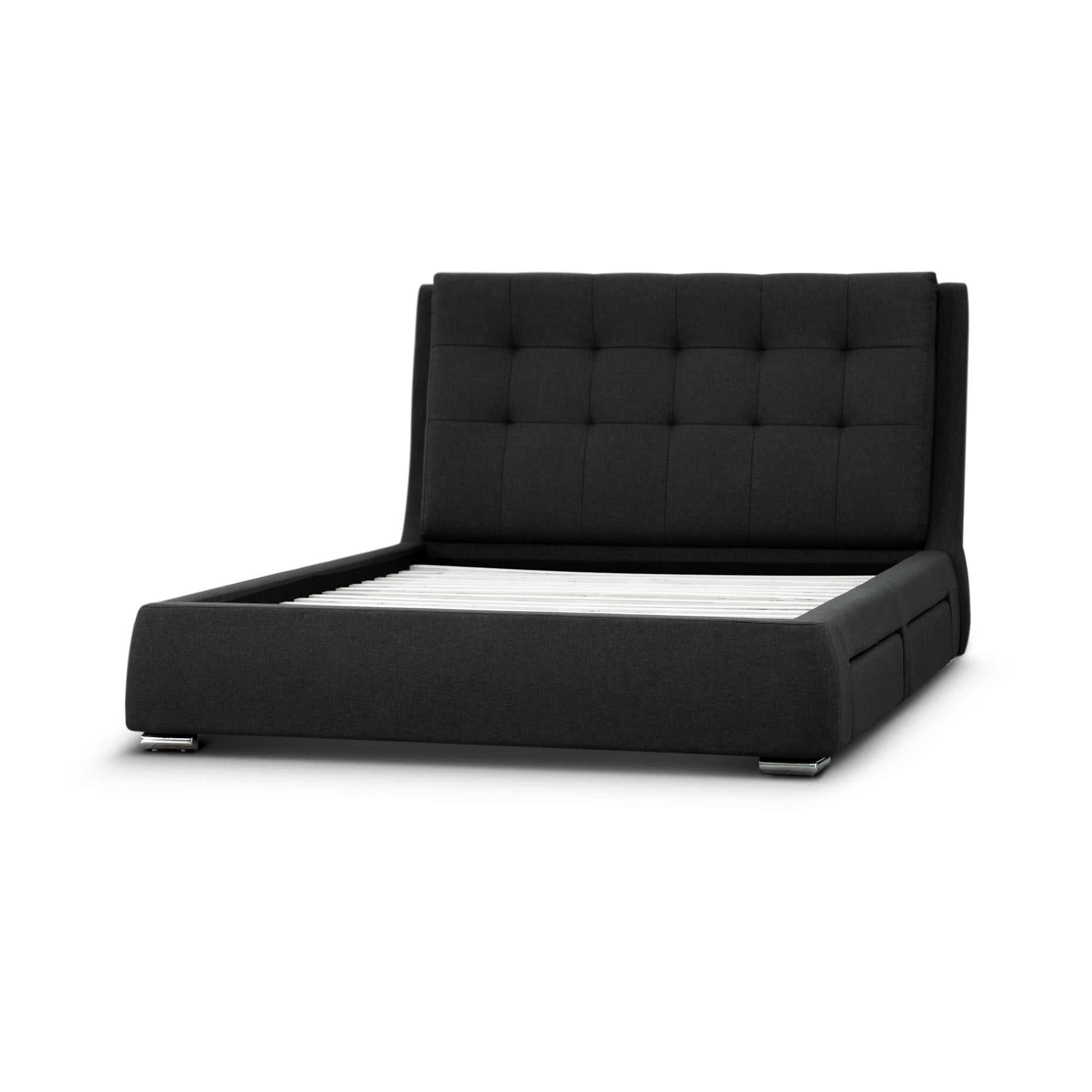 Kiama King Size Bed Frame Timber Mattress Base With Storage Drawers - 