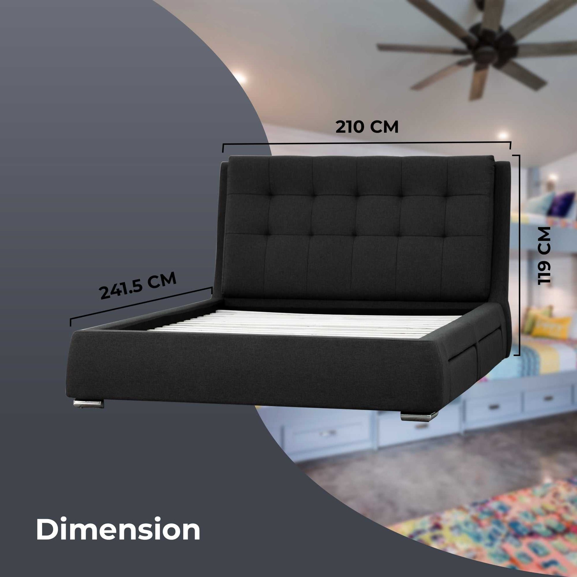 Kiama King Size Bed Frame Timber Mattress Base With Storage Drawers - 