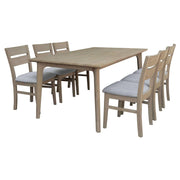 Tyler 7pc 180cm Dining Room Table and Chair Set - Brushed Smoke