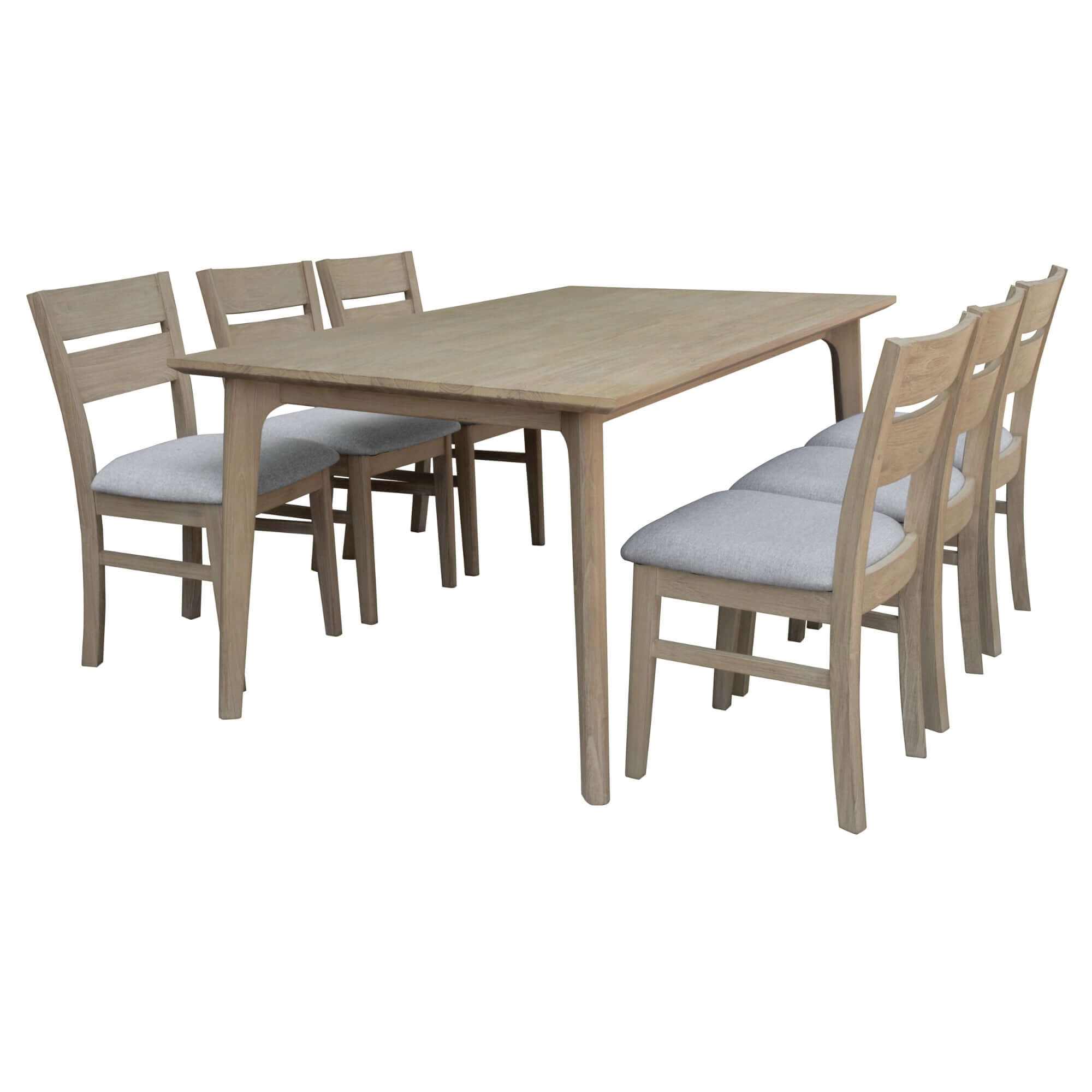 Tyler 7pc 180cm Dining Room Table and Chair Set - Brushed Smoke
