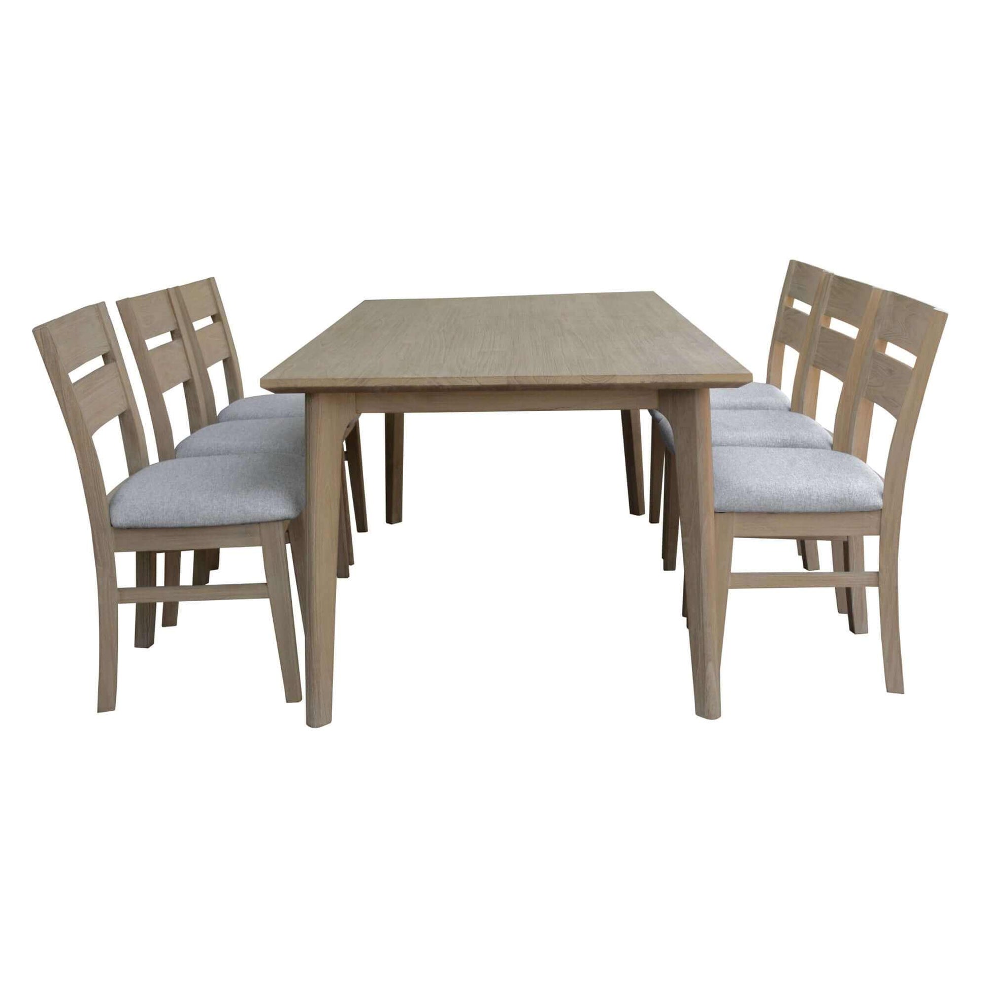 Tyler 7pc 180cm Dining Room Table and Chair Set - Brushed Smoke