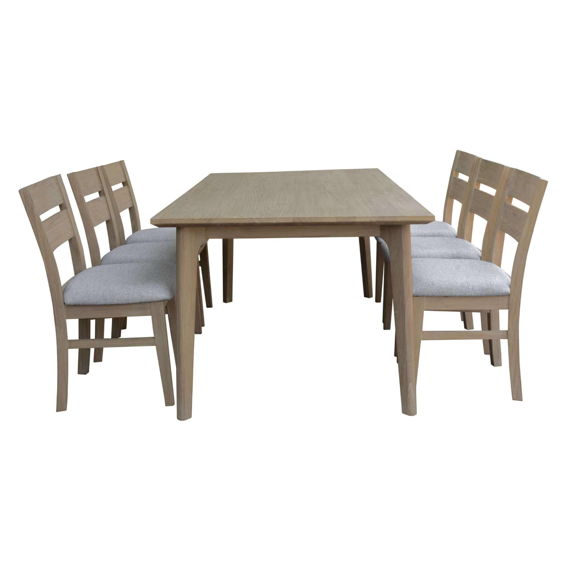 Tyler 7pc 180cm Dining Room Table and Chair Set - Brushed Smoke