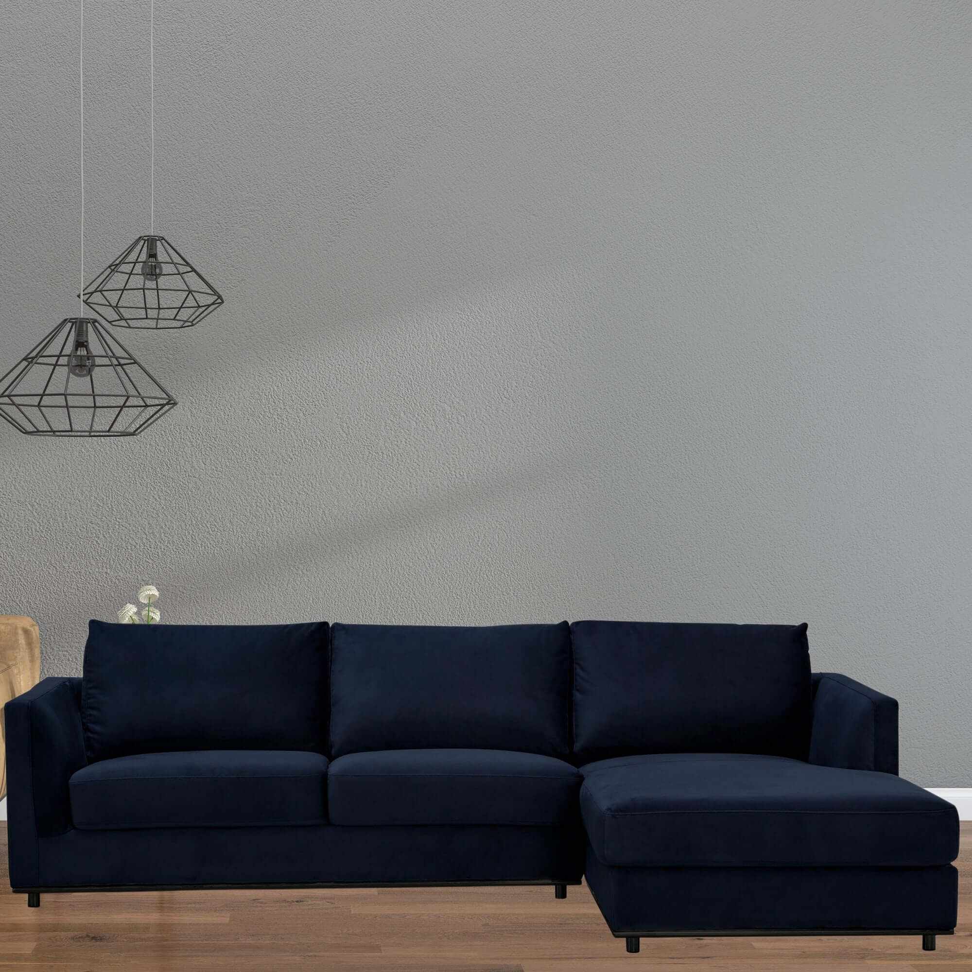 Kennedi Two Seater Chaise Lounge RHF - Navy