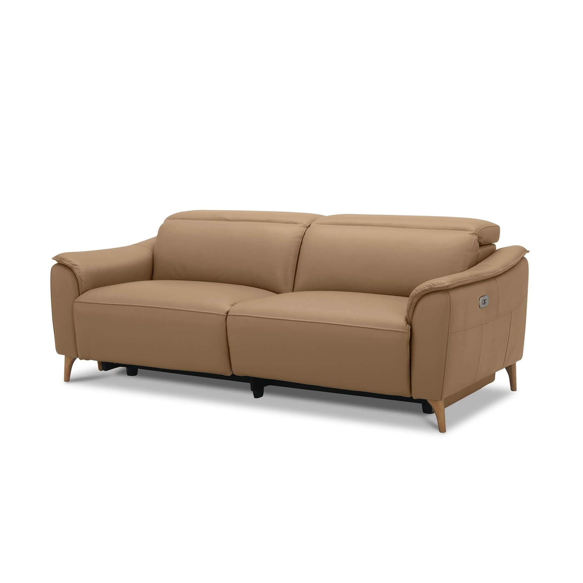 Inala Electric Powered 2.5 Seater Genuine Leather Recliner Couch - Lat