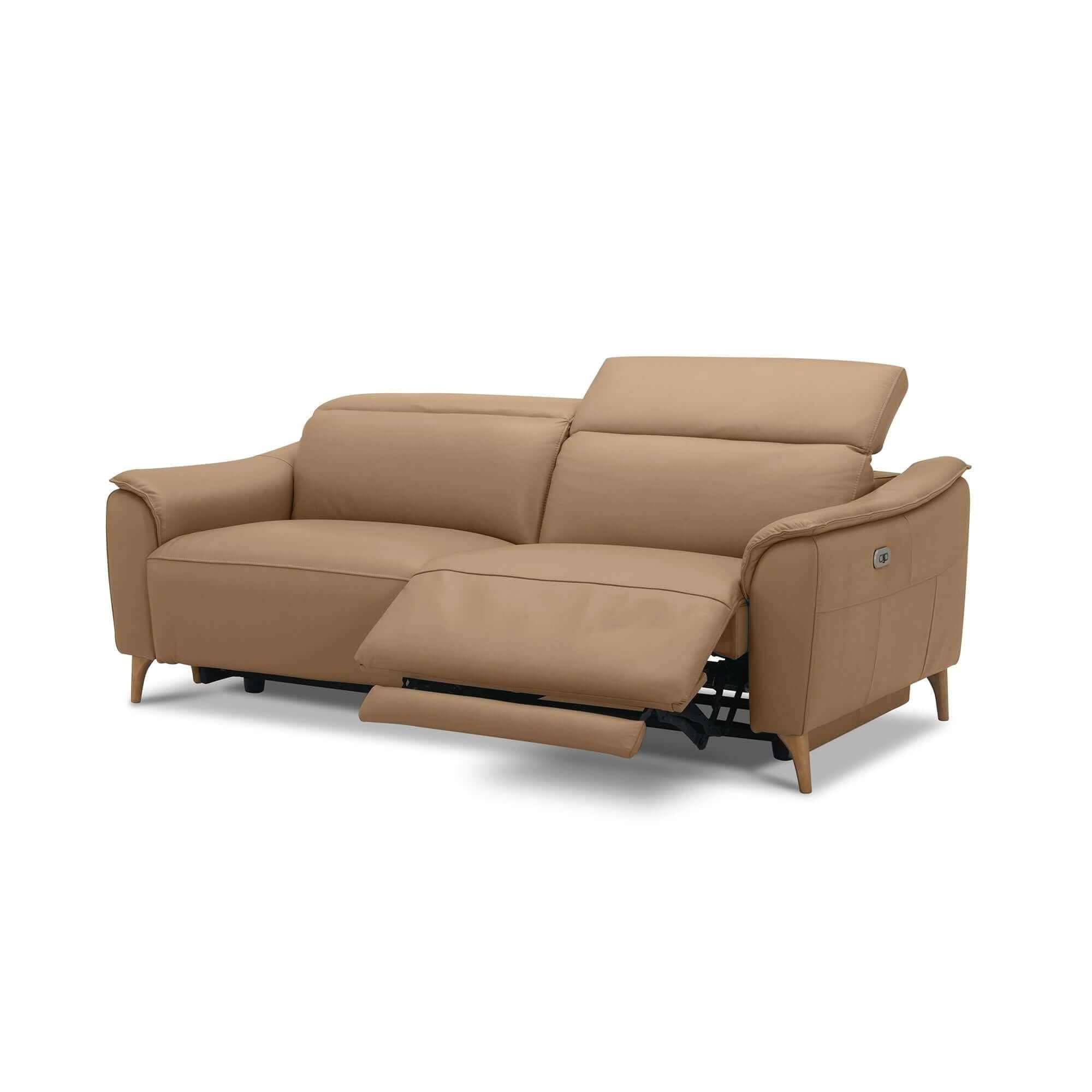 Inala Electric Powered 2.5 Seater Genuine Leather Recliner Couch - Lat