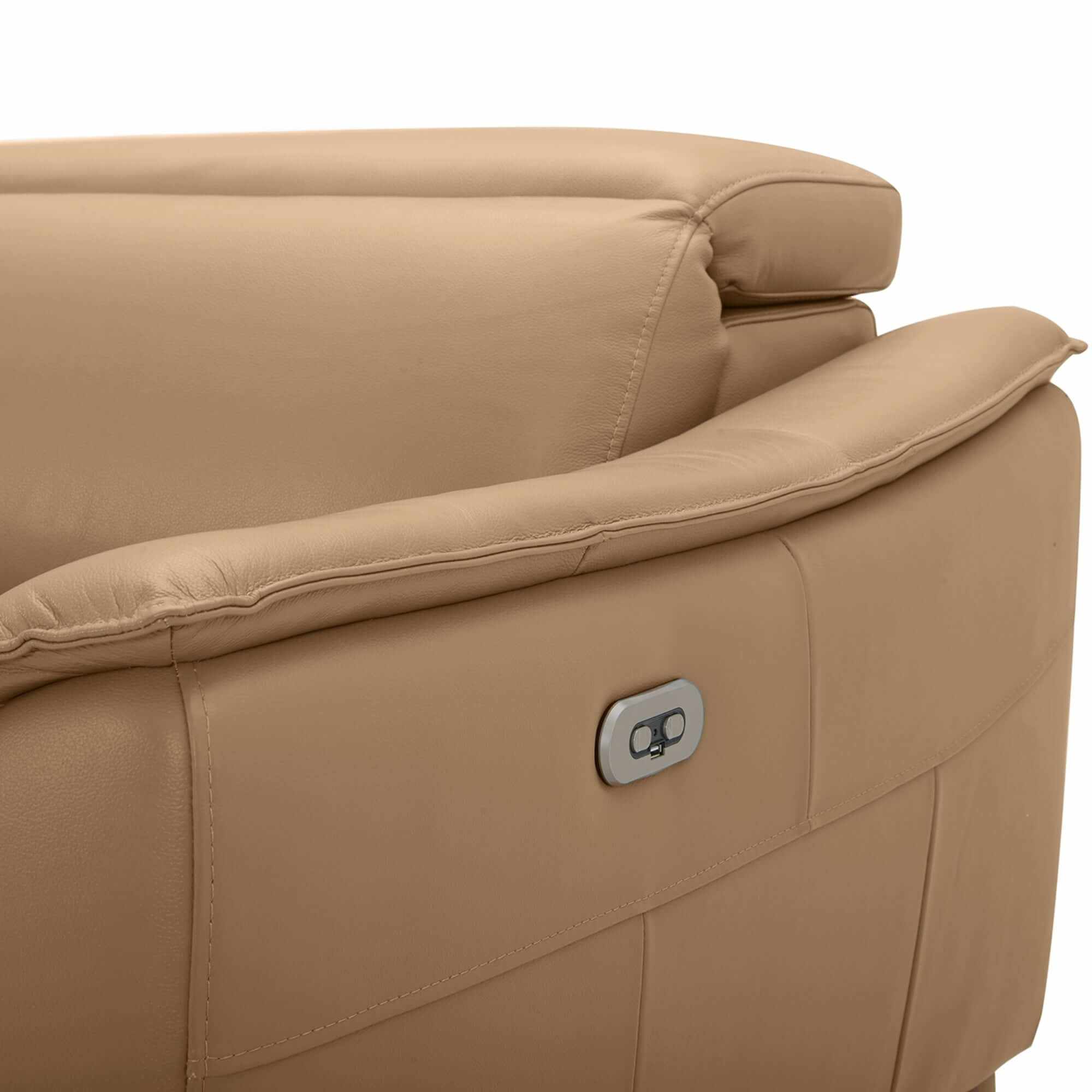 Inala Electric Powered 2.5 Seater Genuine Leather Recliner Couch - Lat