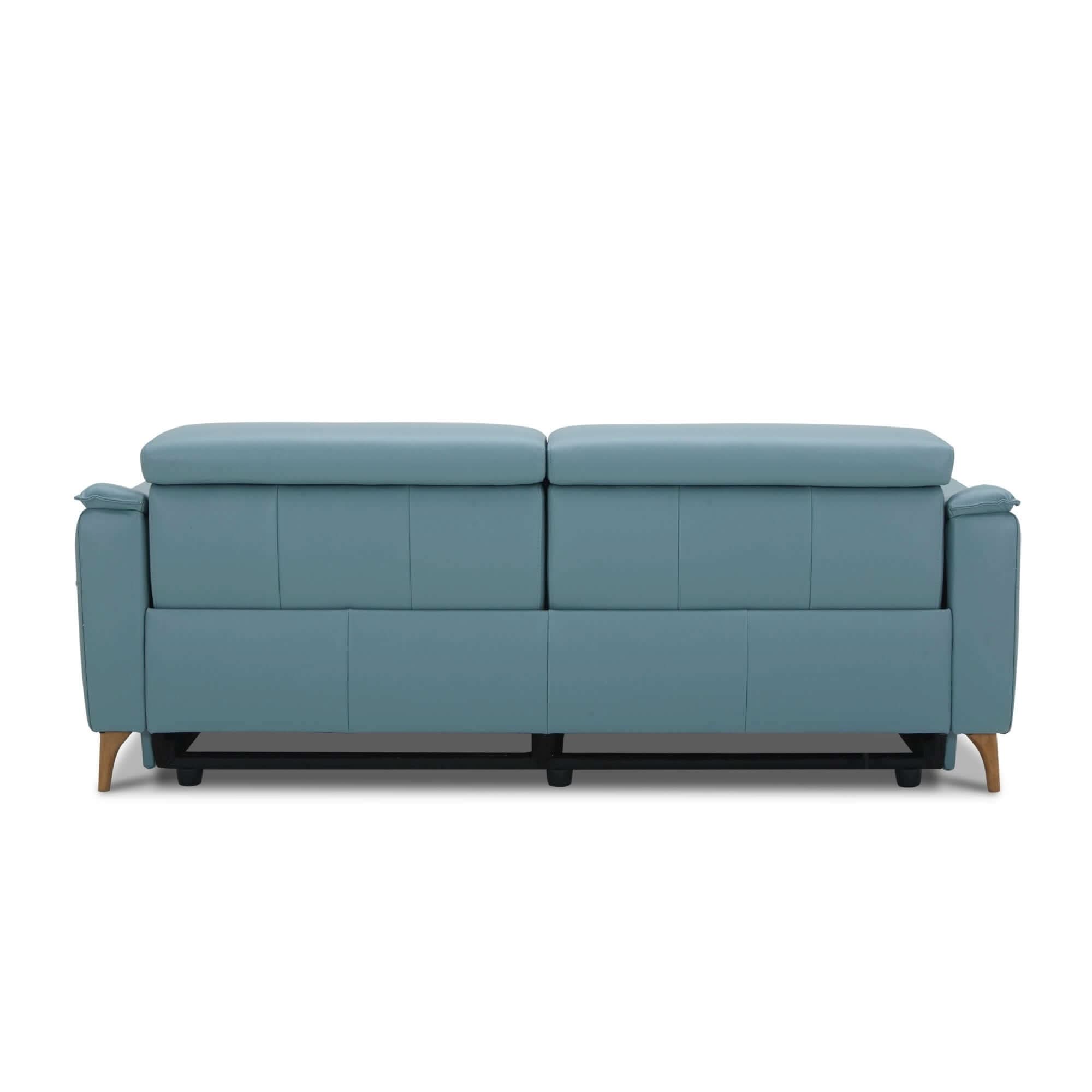 Inala 2.5 Seater Genuine Leather Electric Power Reclining Sofa - Blue