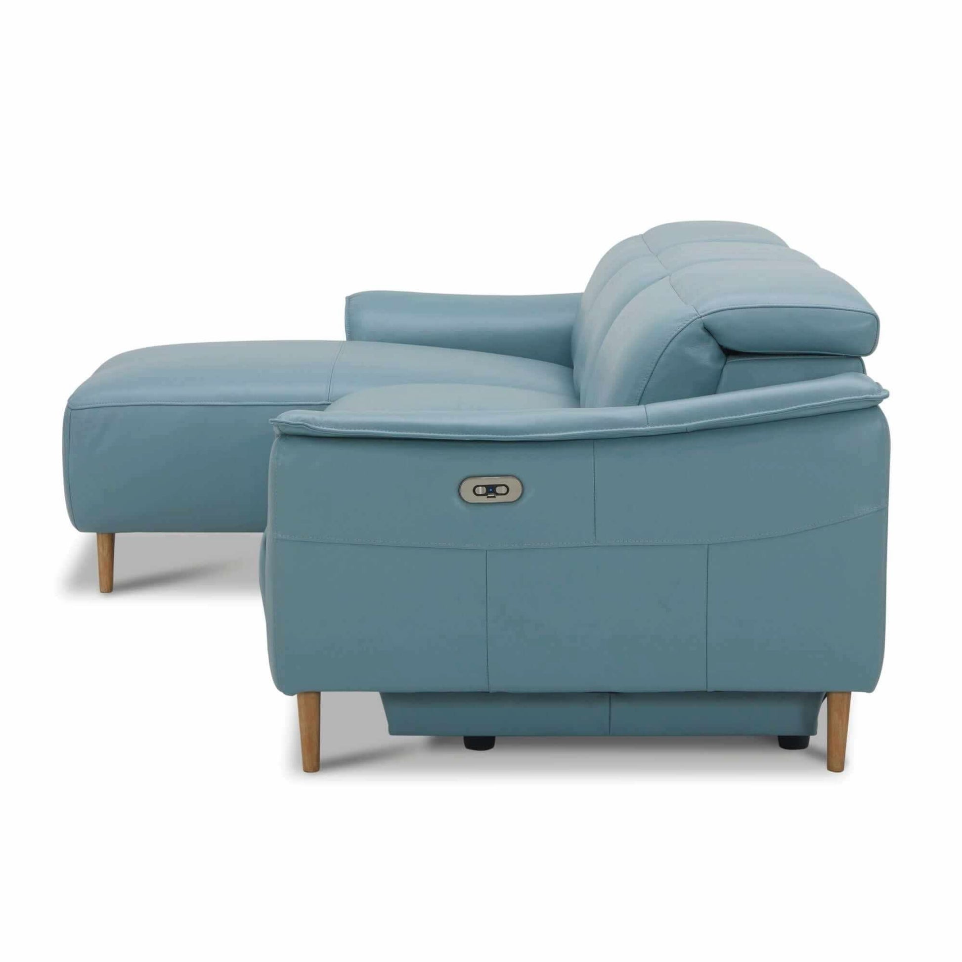 Inala 2 Seater Genuine Leather Sofa Lounge Electric Powered Recliner L