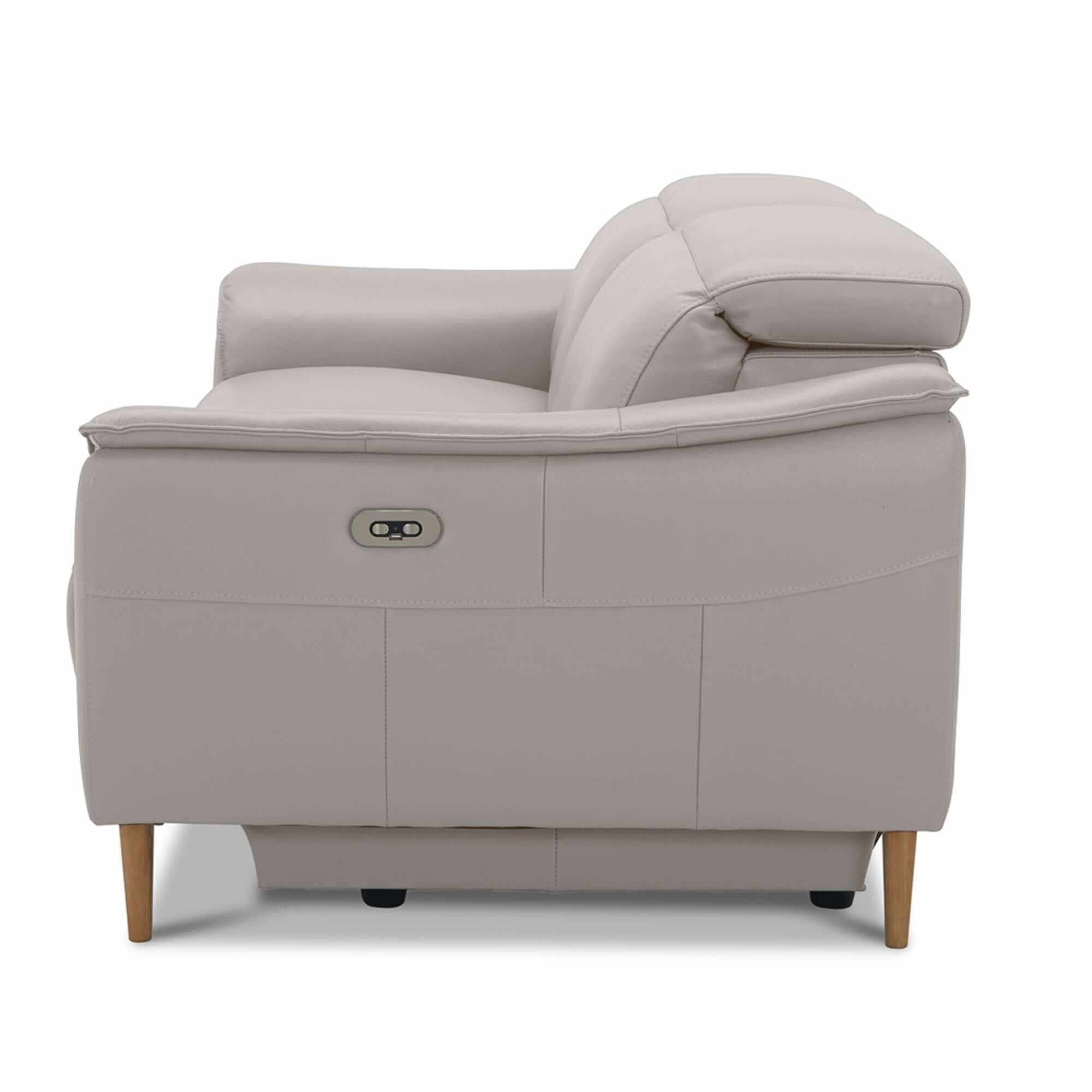 Inala 2.5 Seater Genuine Leather Electric Powered Modern Recliner Sofa