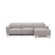 Inala 2 Seater Genuine Leather Electric Recliner RHF Chaise - Light Gr