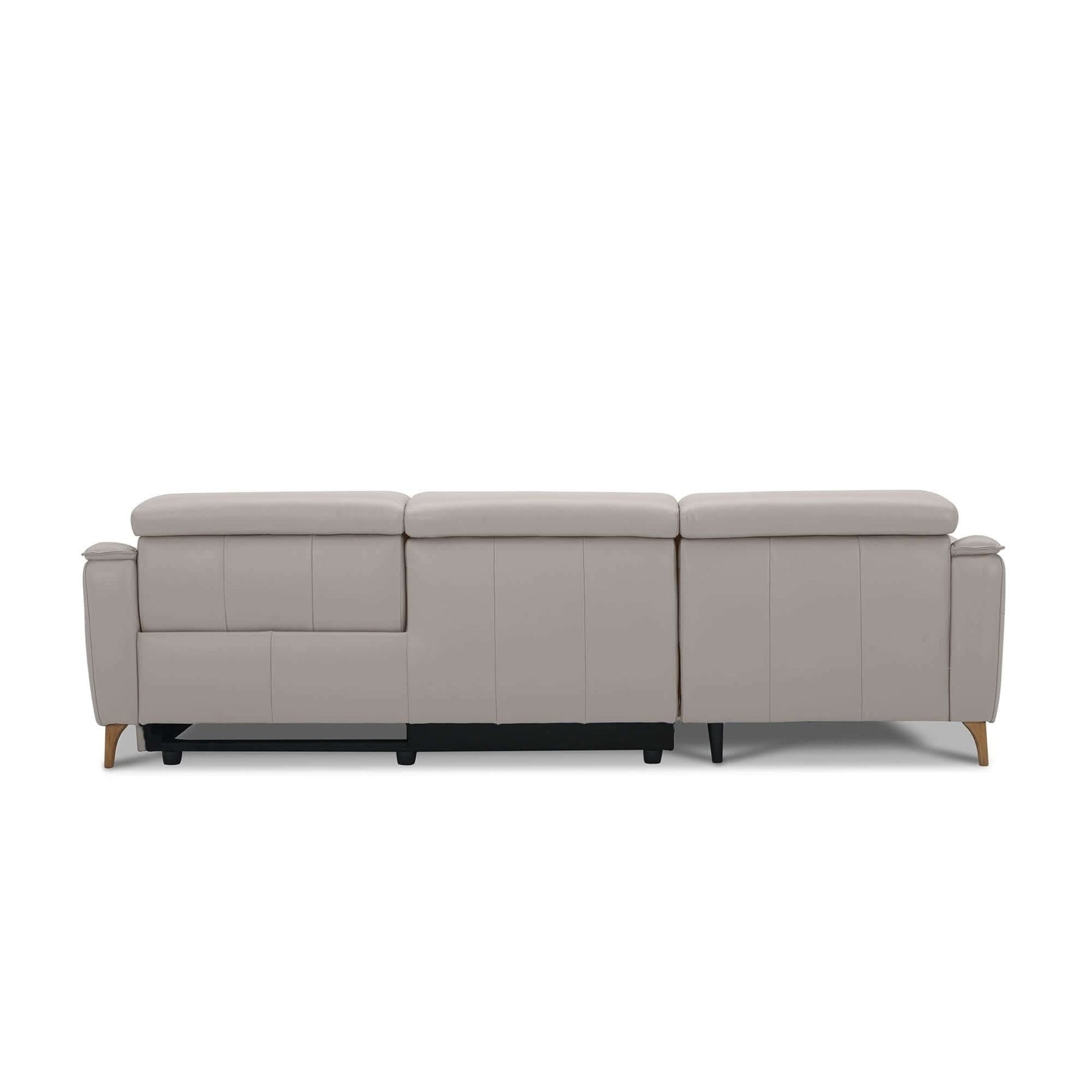 Inala 2 Seater Genuine Leather Electric Recliner RHF Chaise - Light Gr
