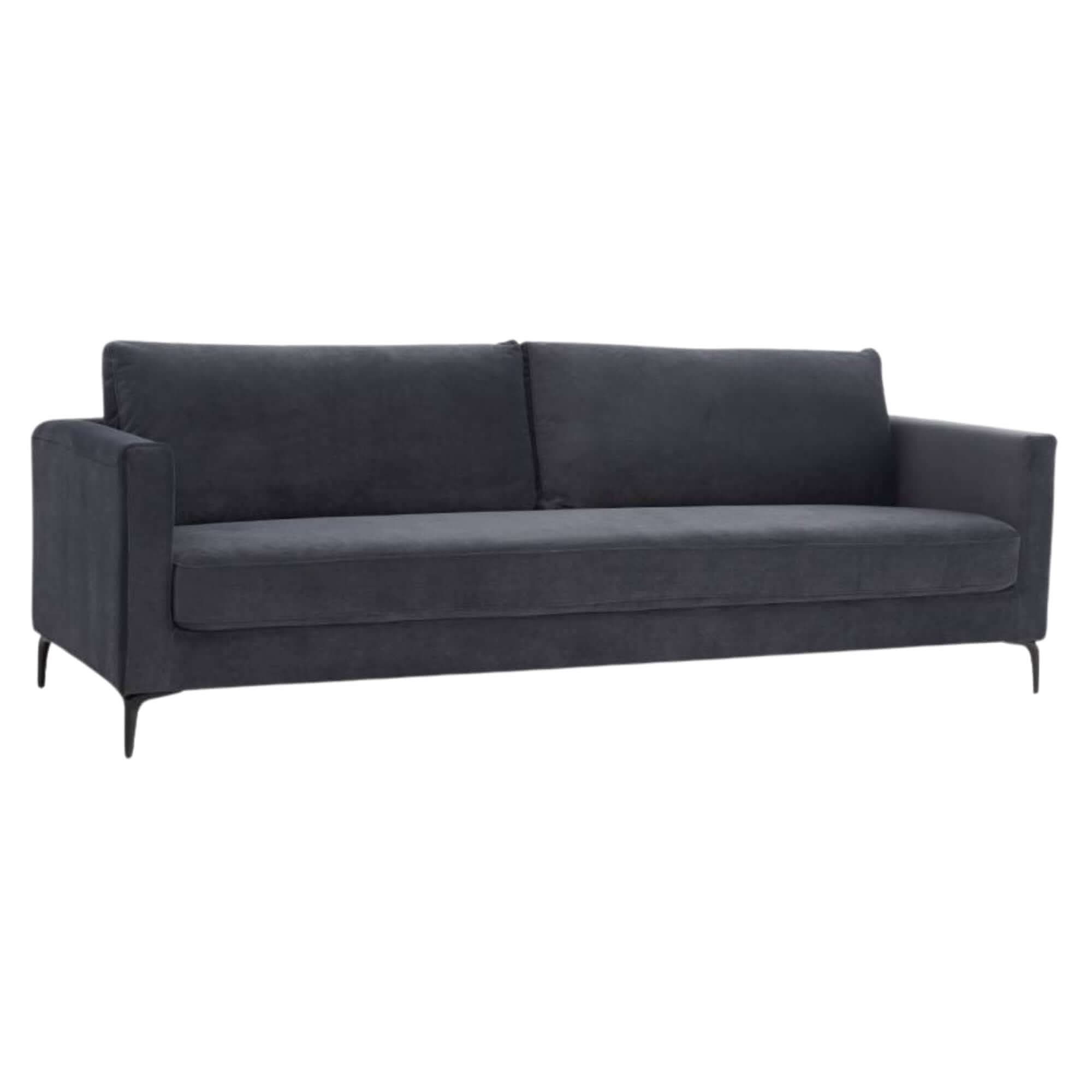 McKinley  4 Seater Sofa Fabric Upholstered Lounge Couch Charcoal