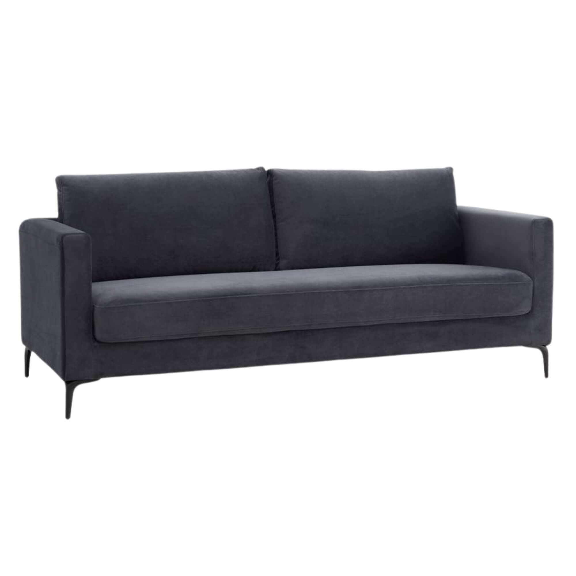 McKinley 3 Seater Sofa Fabric Upholstered Lounge Couch Charcoal