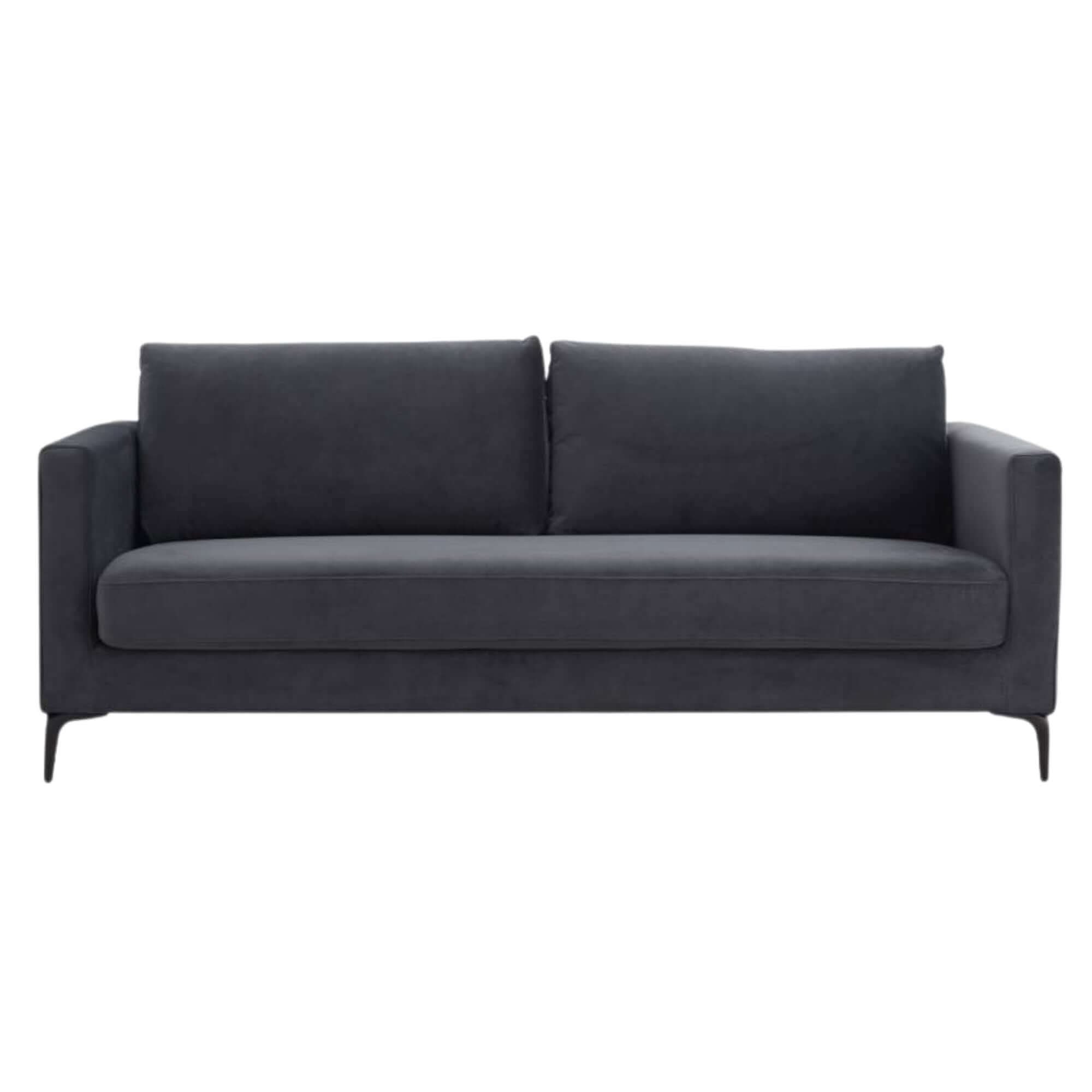 McKinley Fabric Upholstered 3 Seater Charcoal Sofa