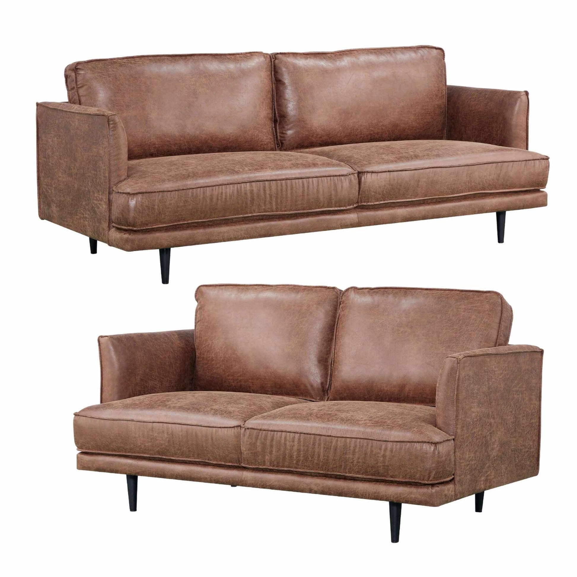 Rosie 2 + 3 Seater Mid Century Sofa Set Fabric Upholstered Lounge