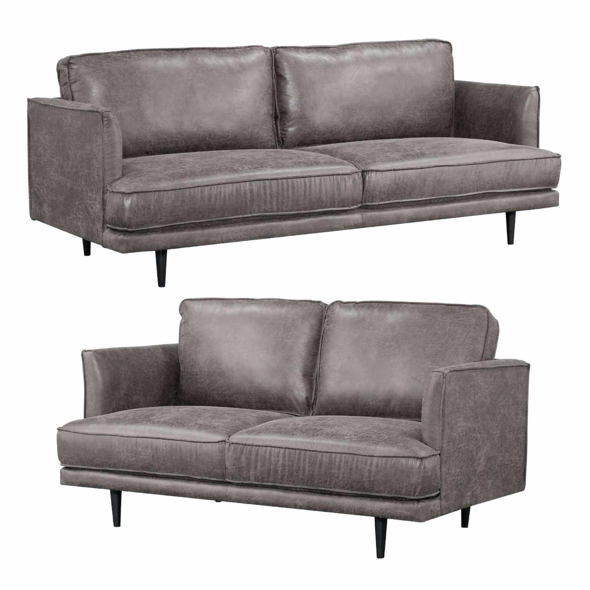 Rosie 2 + 3 Seater Mid Century Style Sofa Set - Grey