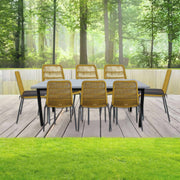 Lara 240cm Glass Concrete Top Garden Table And Chairs Set