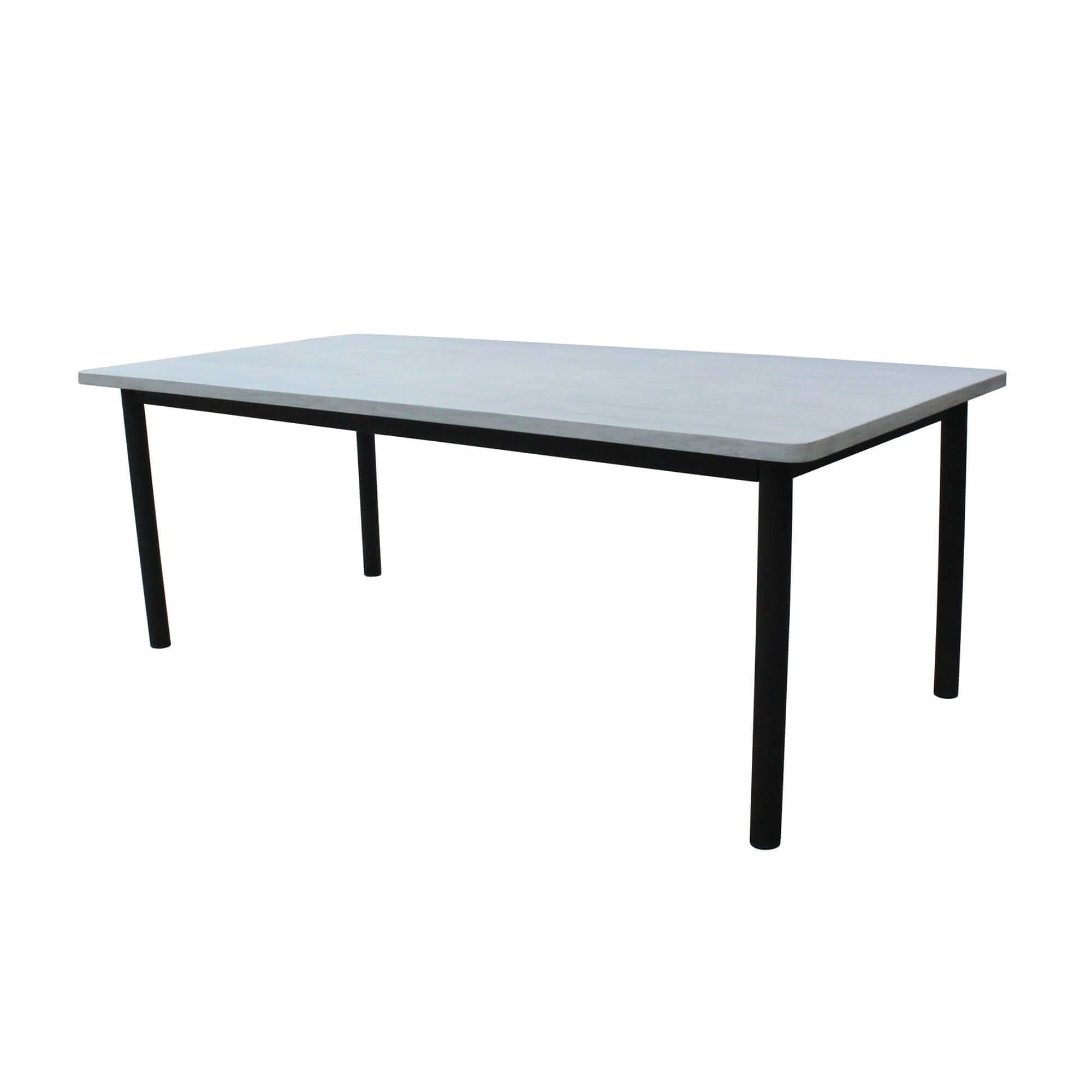 Lara 240cm Glass Concrete Top Garden Table And Chairs Set