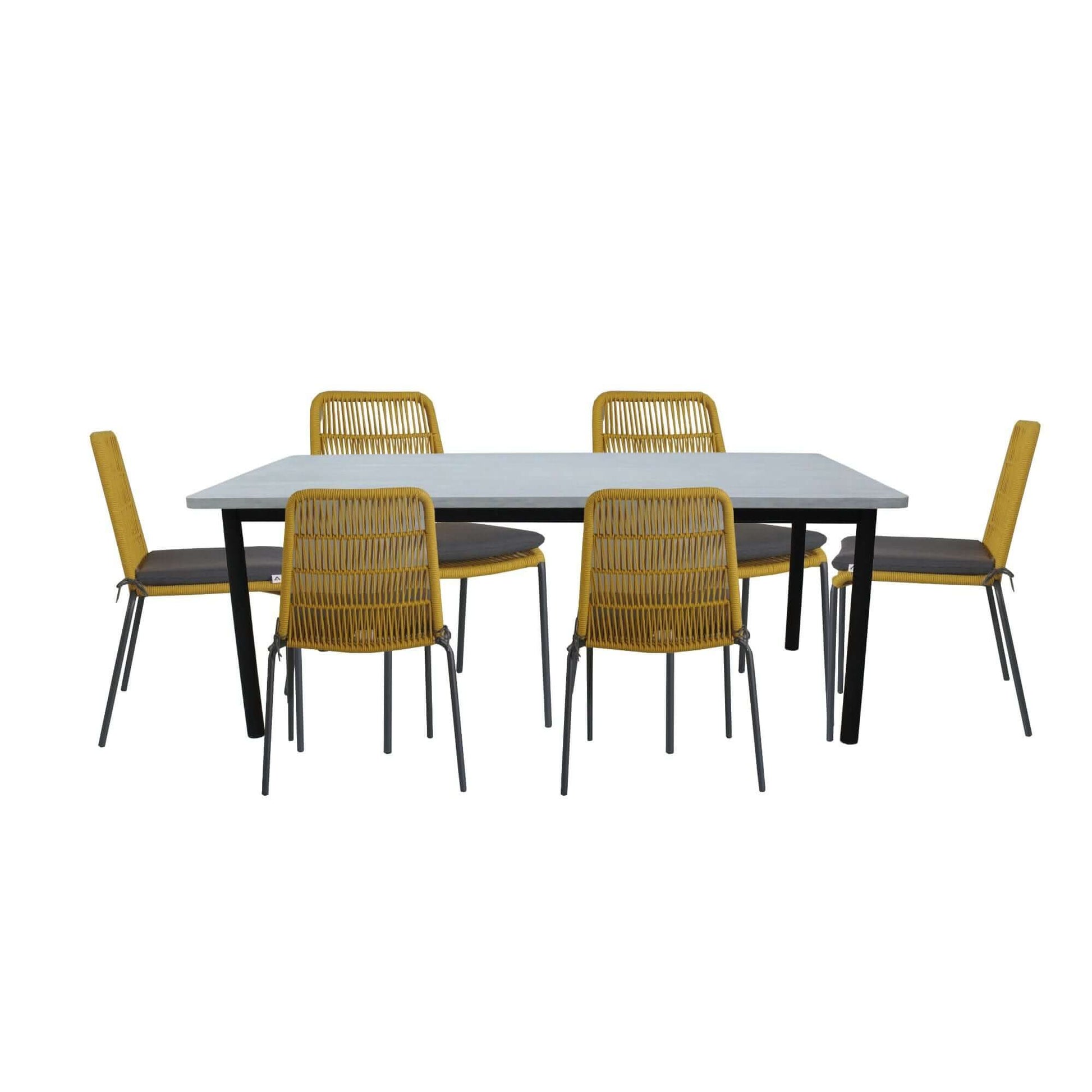 Lara 7pc Outdoor Dining Set 180cm Table And 6 Chairs