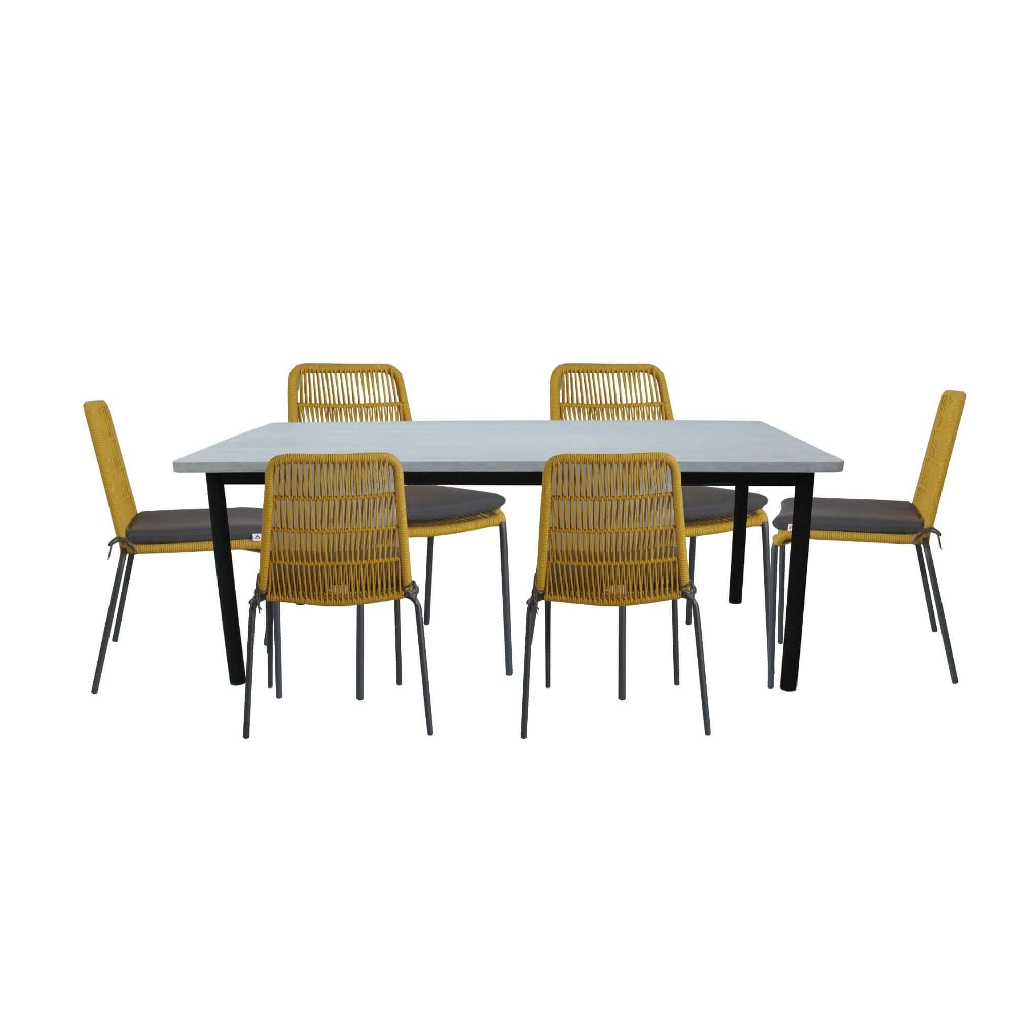 Lara 7pc Outdoor Dining Set 180cm Table And 6 Chairs