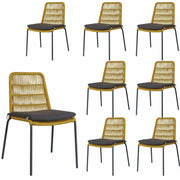 Lara 8pc Set Outdoor Rope Chairs - Yellow