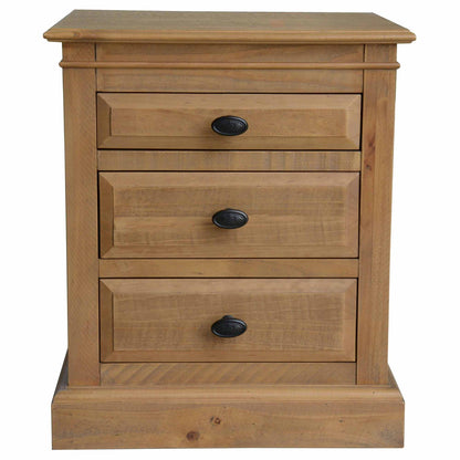 Jade 3 Drawers Nightstand Set- Natural