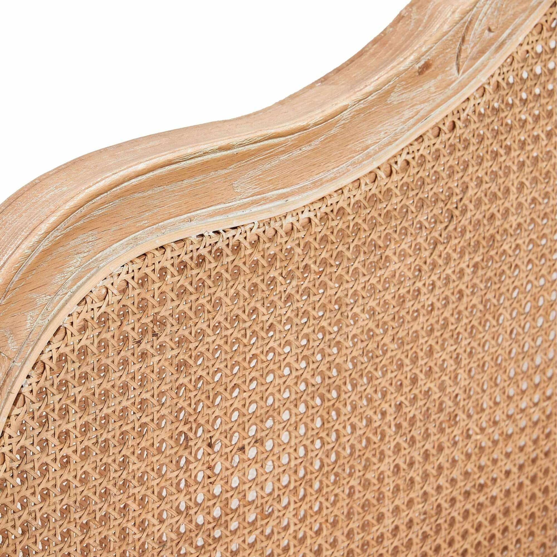 Bali French King Size Bed Frame Rattan - Oak