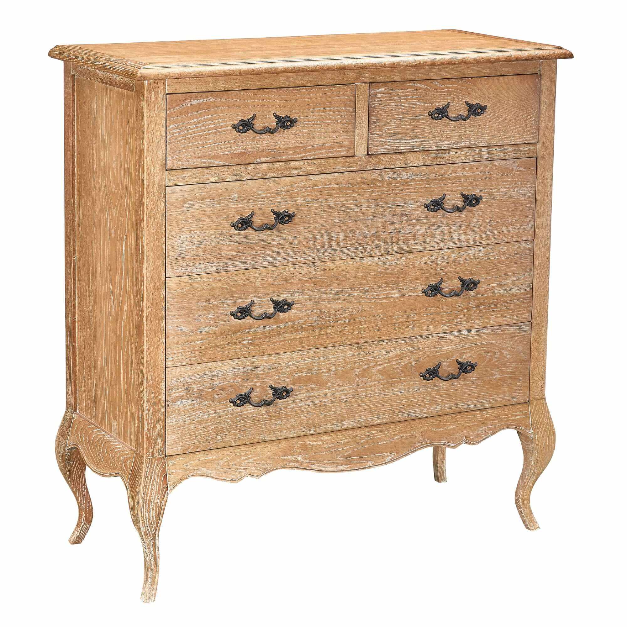 Bali 3pc Set of 2 Bedside And Tallboy Oak Bedroom Furniture Sets