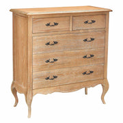 Bali Tallboy 5 Drawer Chest of Drawers Storage Cabinet