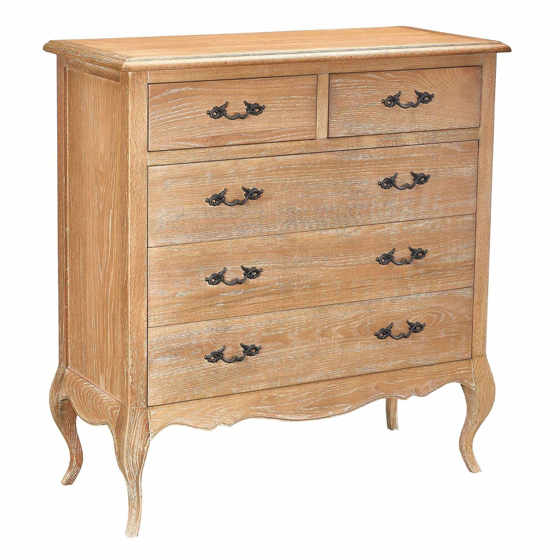 Bali Tallboy 5 Drawer Chest of Drawers Storage Cabinet