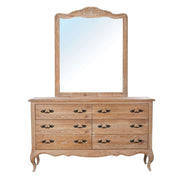 Bali 6 Drawers Mirror Dresser Set - Oak