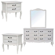 Alice 4pc Mirror Dresser And Bedside White