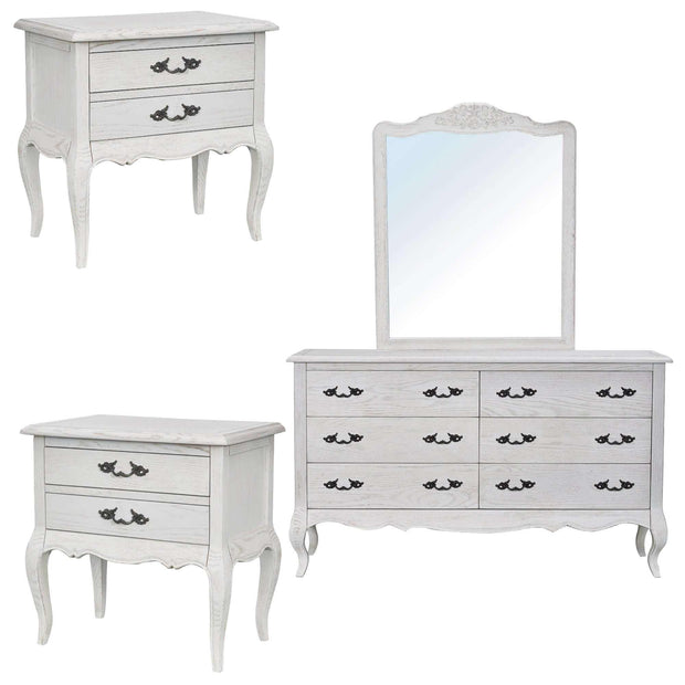 Dresser and Bedside White