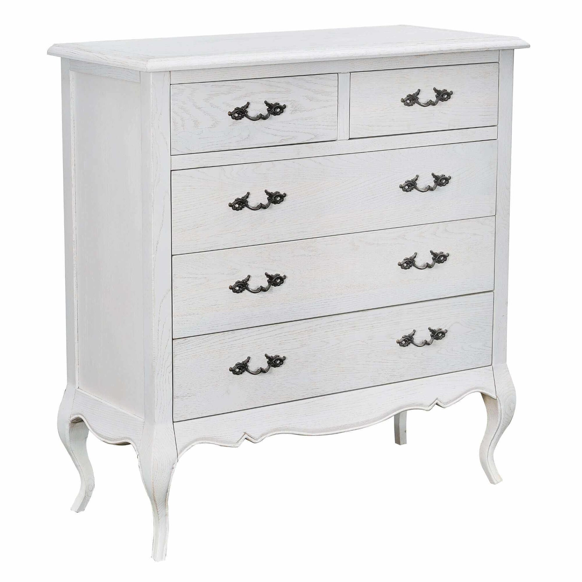 Alice Chest of Drawers Bedside Cabinets Set - Distressed White