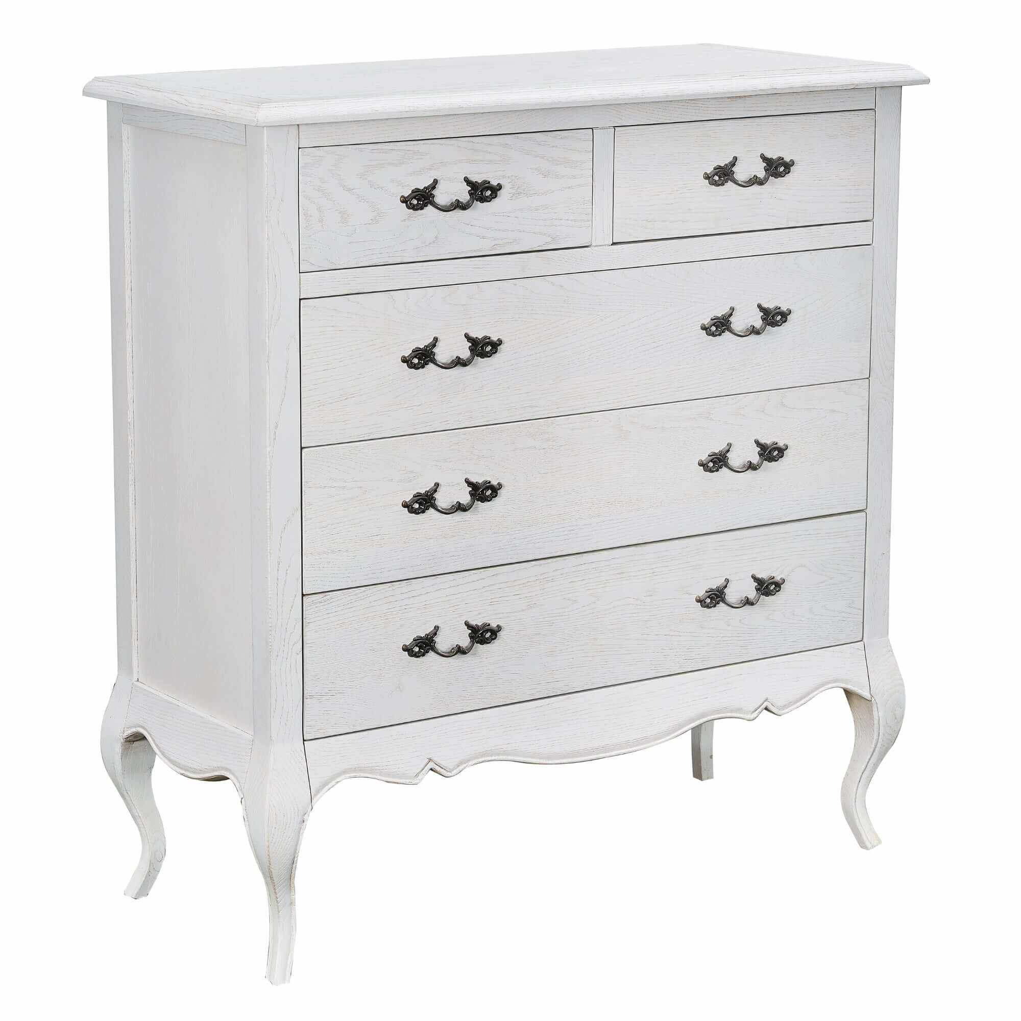 Alice Chest of Drawers Bedside Cabinets Set - Distressed White