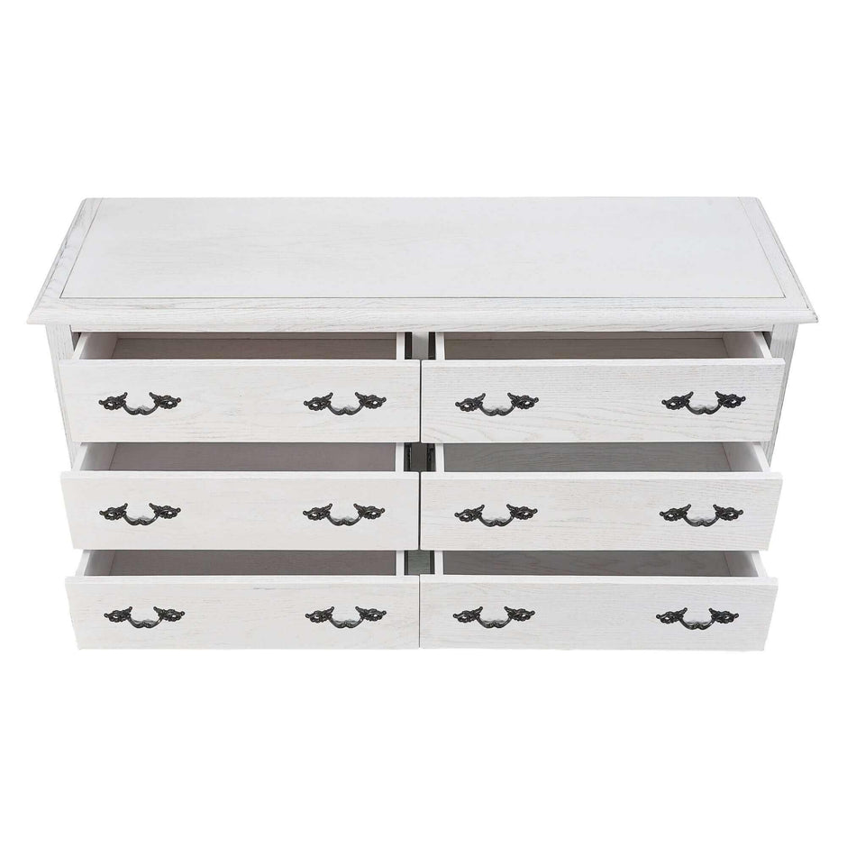 6 drawer white cabinet