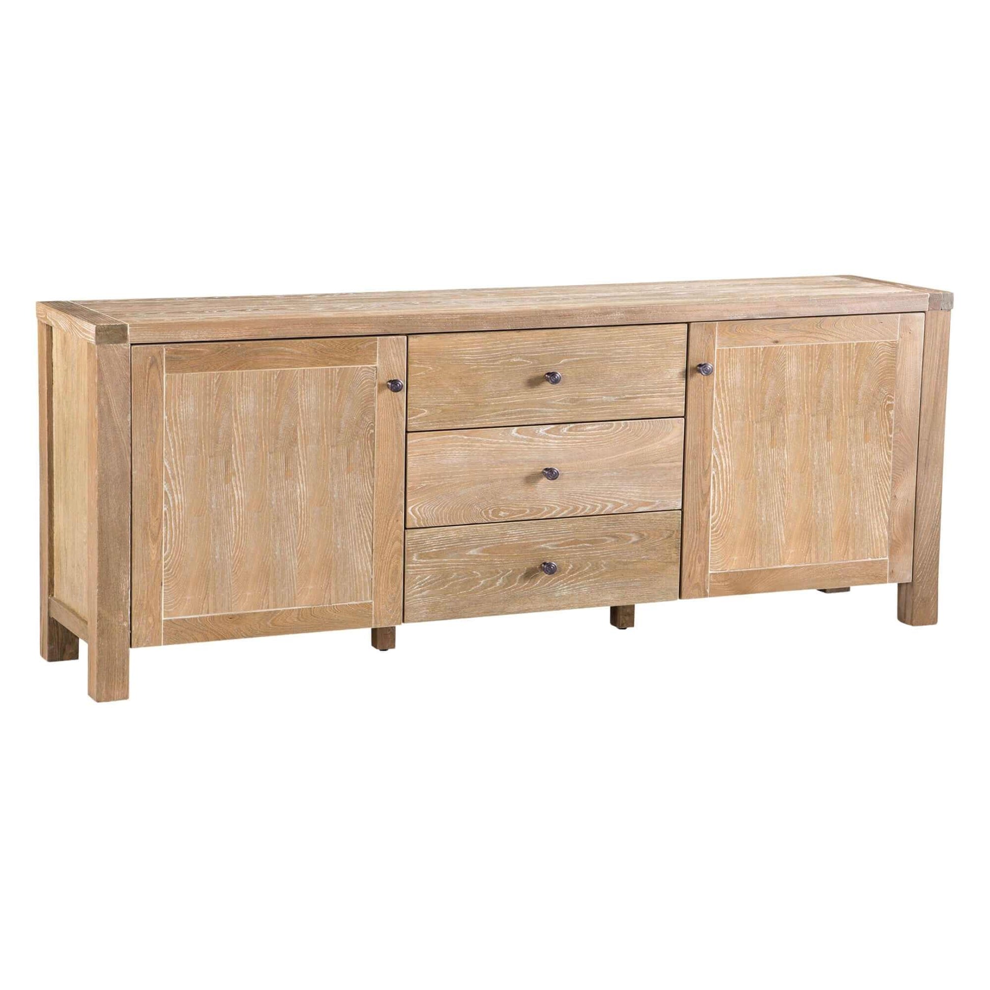 Woodland 180cm 3 Drawer 2 Door Wooden Buffet Natural