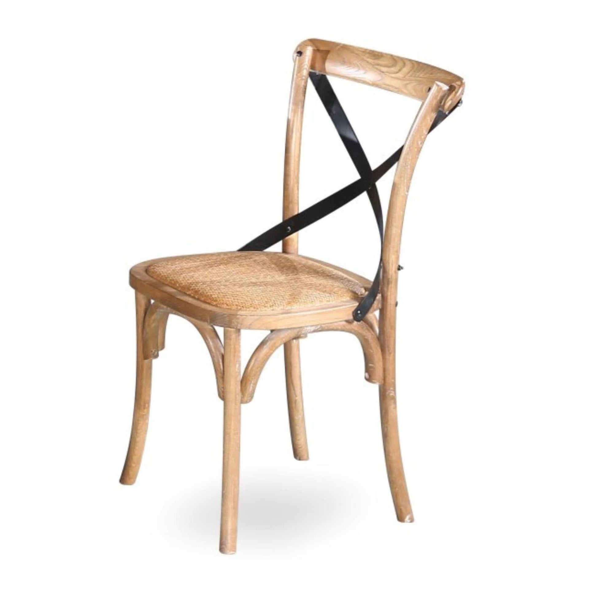 Woodland 6pc Set Dining Chair X-Back Birch Timber Wood Woven Seat Natu