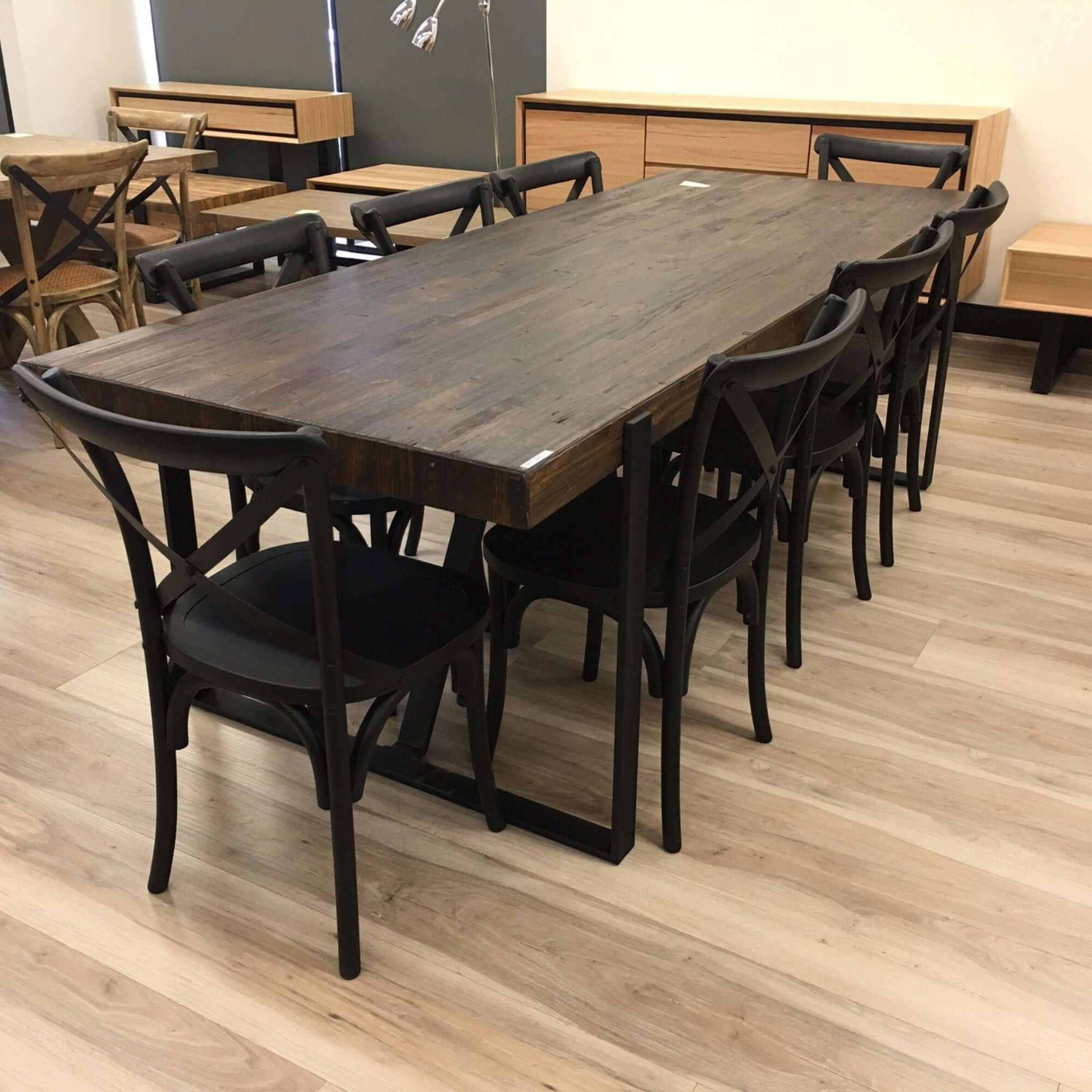 Rustica 240cm Modern Dining Table 6 Seater - Black