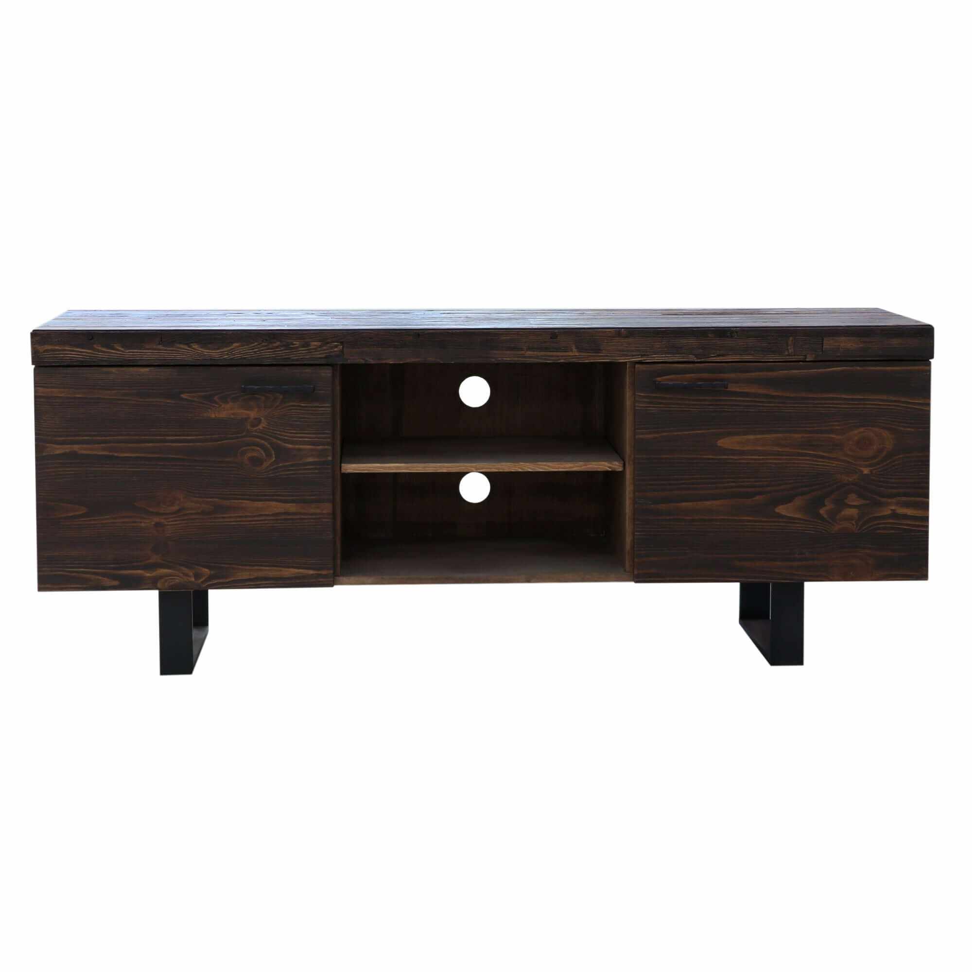 Rustica 2 Door Mid Century Media Console - Black