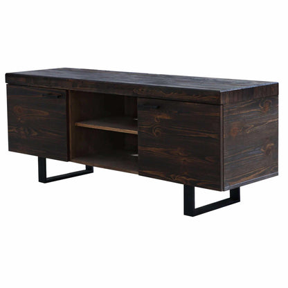 Rustica 2 Door Mid Century Media Console - Black