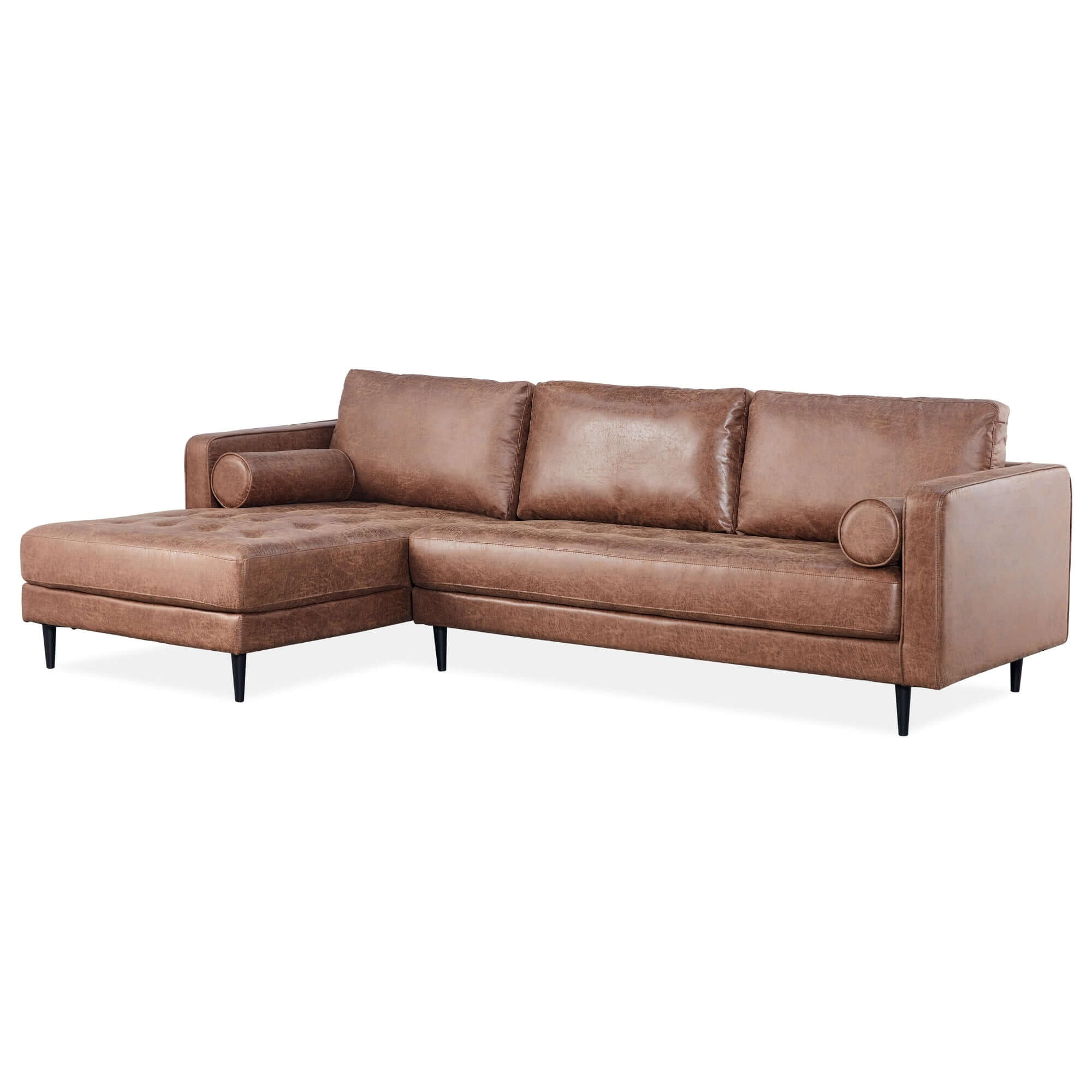 Chelsea 2-Seater Sofa with LHF Chaise - Dark Brown-Upinteriors