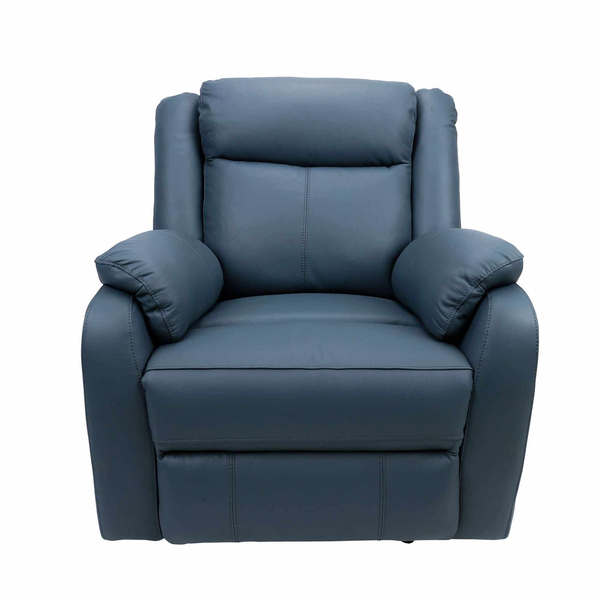 Bella 3+1+1 Seater Genuine Leather Recliner Upholstered Lounge - Blue