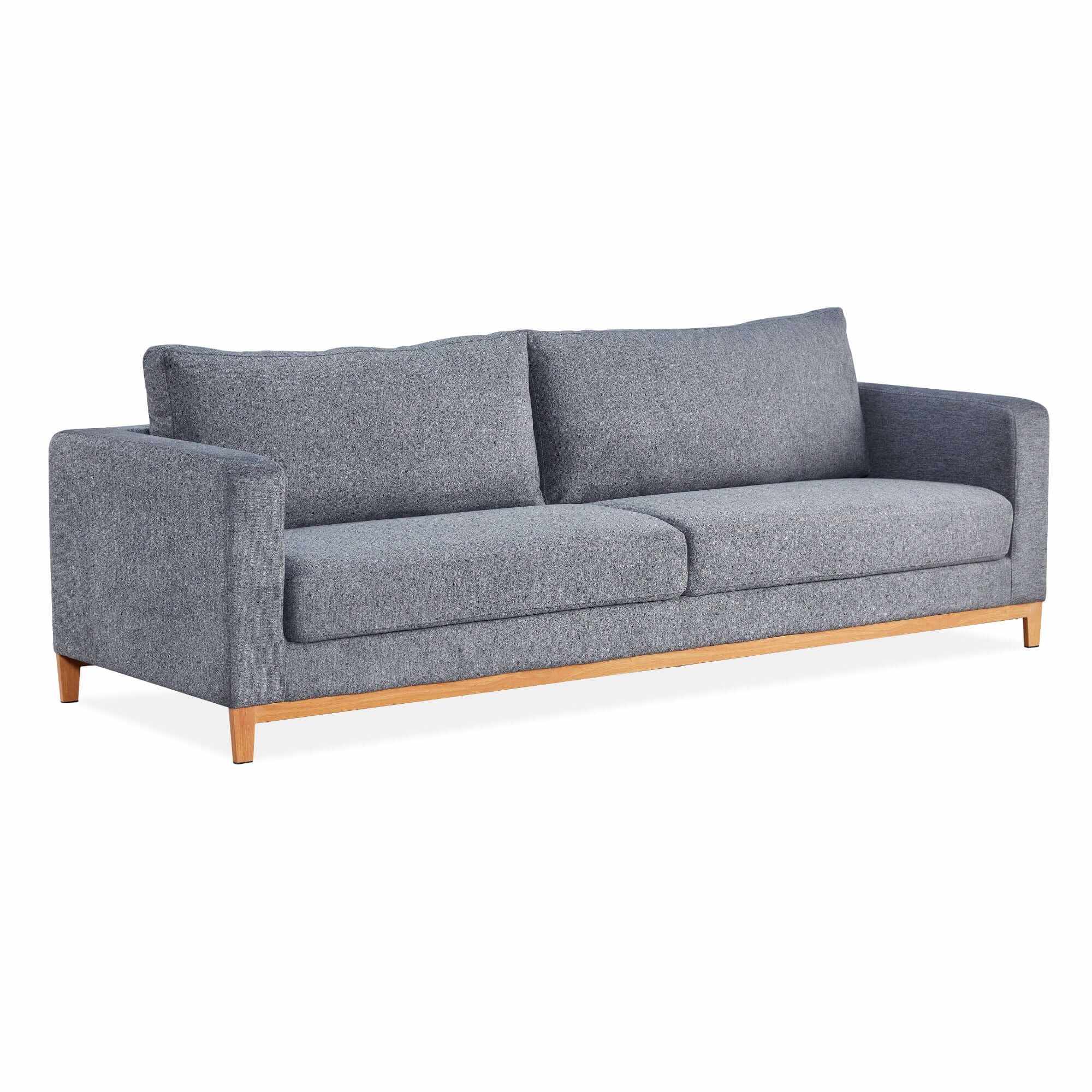 Emily 3 Seater Sofa Fabric Upholstered Couch - Grey