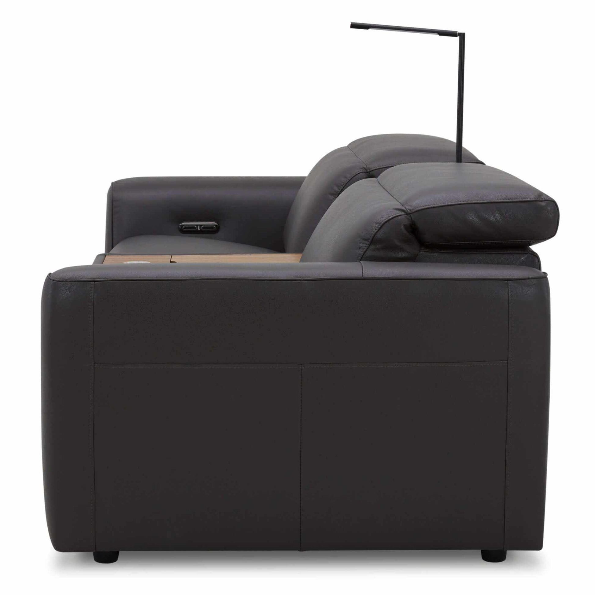 Hallie Electric Powered Genuine Leather 2 Seater Recliner Sofa - Graph