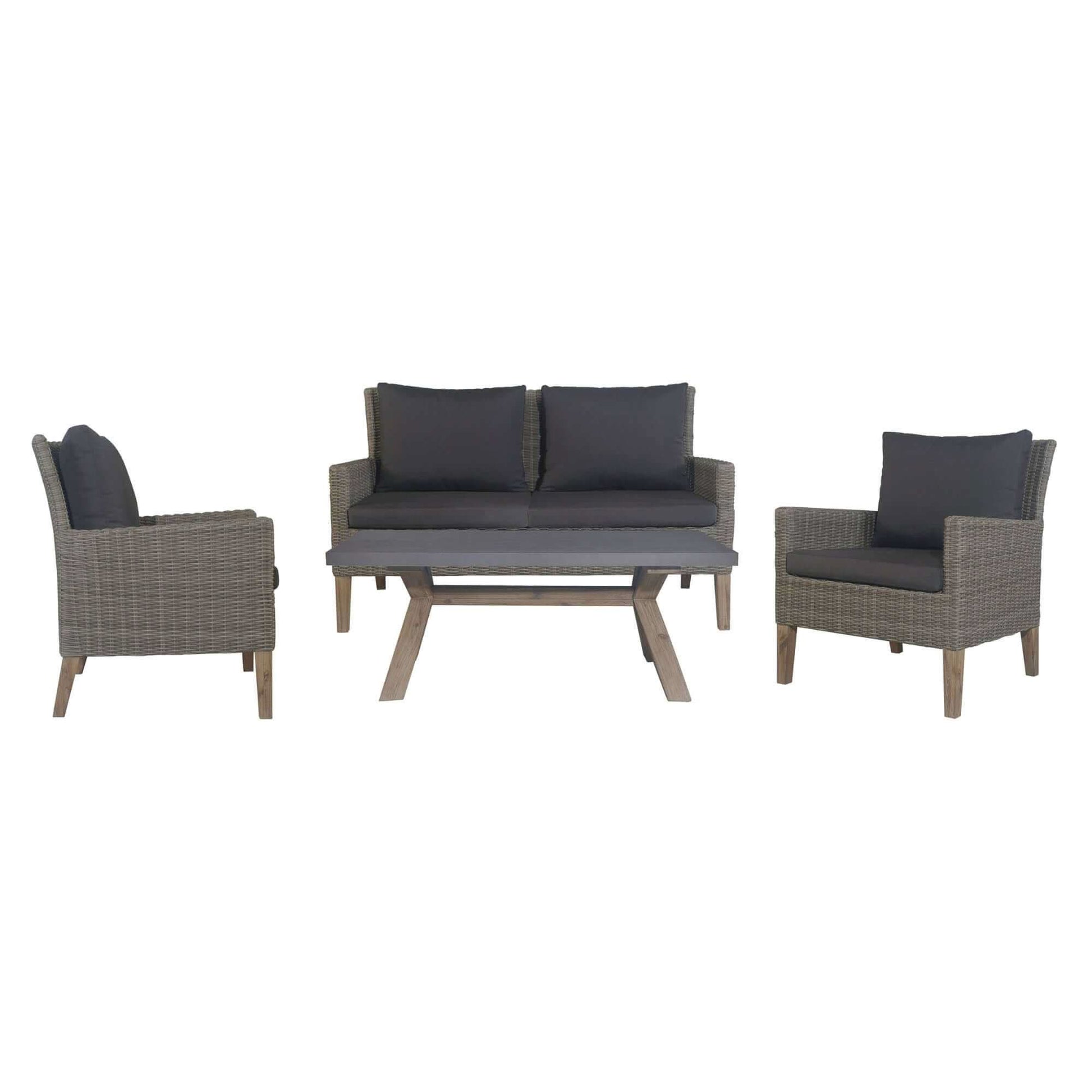 Byron Grey Rattan Garden Furniture 4pc Outdoor Sofa Set