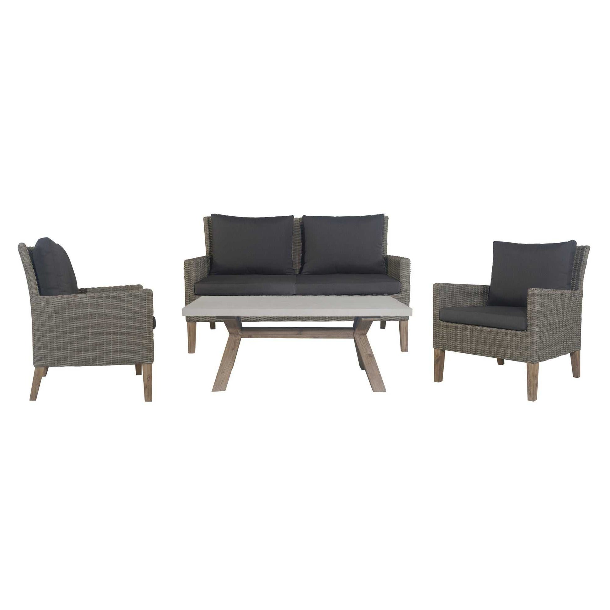 Byron 4pc Rattan Outdoor Sofa Set 2 Seater Wicker Lounge